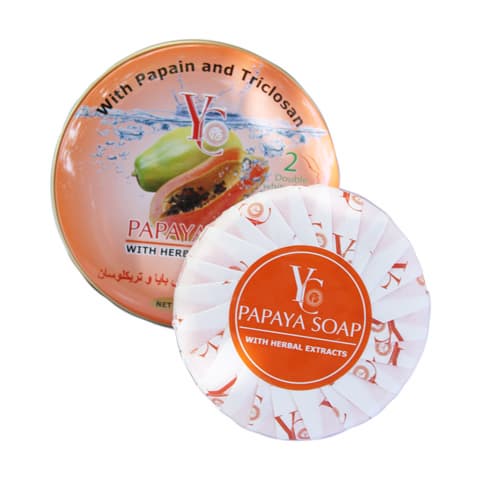 Papaya soap in metal box YC brand Thai